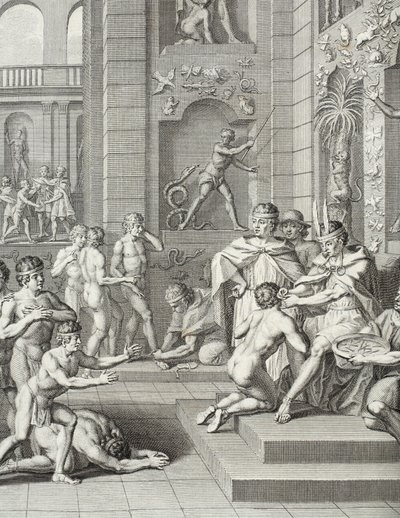 Inca-ceremonies waargenomen door de Ridders van de Prinsen van het Bloed, uit 
